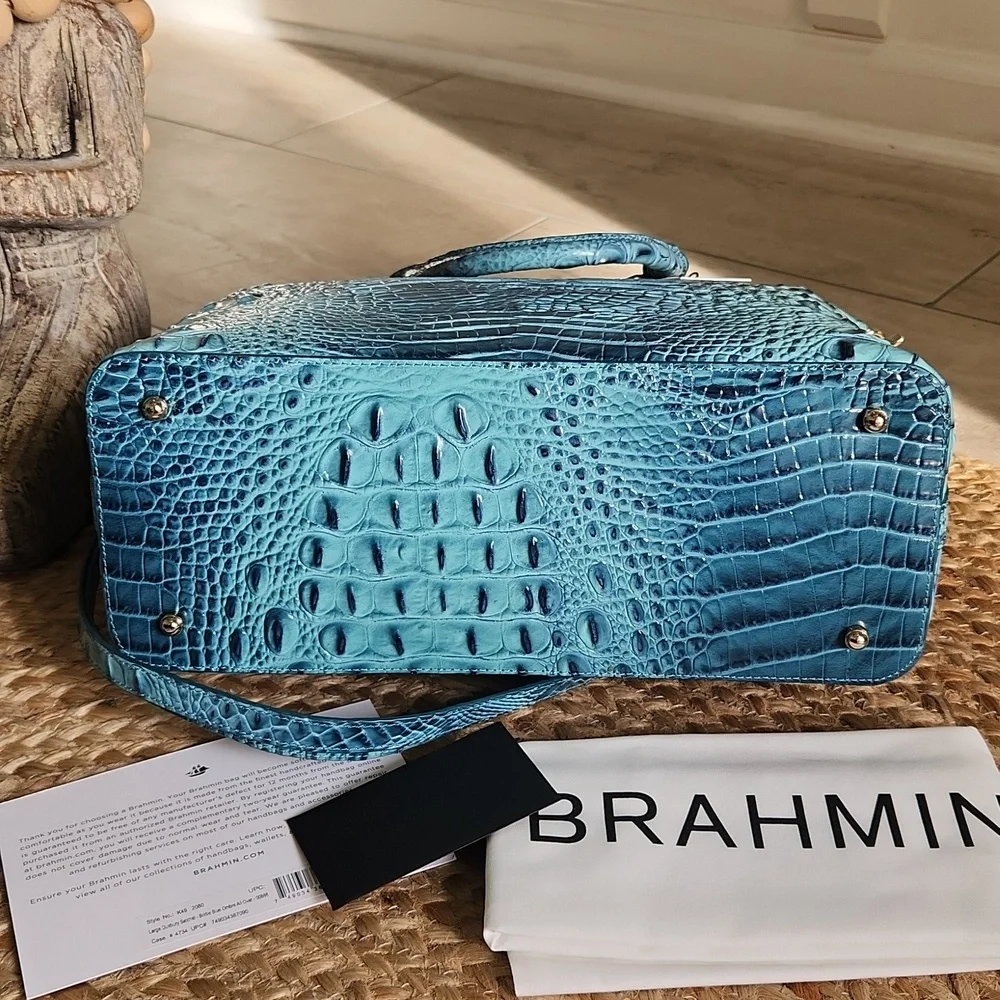 NWT BRAHMIN Bottle Blue Ombre Lg Duxbury - Picture 5 of 7